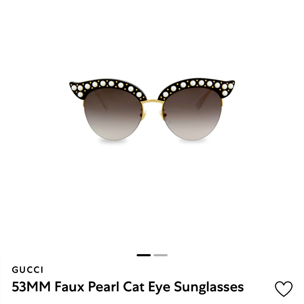 53mm Faux Pearl Cat Eye Sunglasses